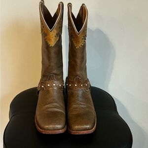 Ferrini Cowboy Western Brown Square Toe Boots women size 10.5 (men 8.5)
